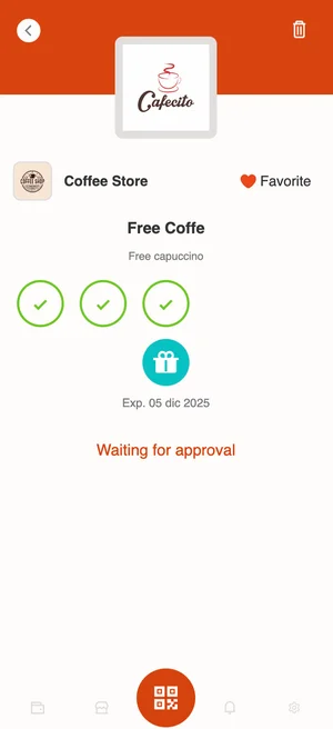 Completed card ready to redeem